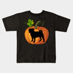 Pug in pumpkin Kids T-Shirt